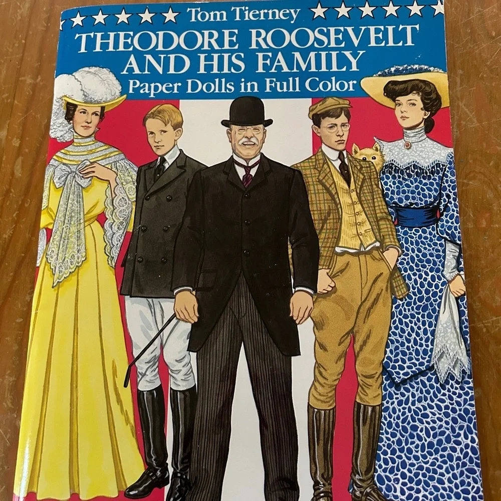 New Tom Tierney’s 1990 Theodore Roosevelt and Family paper dolls book. Beautiful - Picture 1 of 10